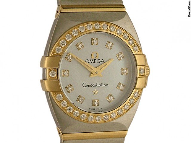 Omega Constellation Stahl/Gelbgold Diamond Perlmutt 26mm