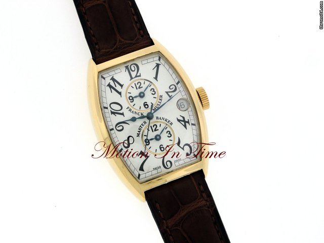 replica Franck Muller MASTER BANKER 3 TIMEZONE AUTOMATIC YELLOW GOLD MEN'S WATCHES 1