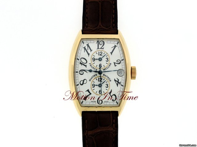 Franck Muller MASTER BANKER 3 TIMEZONE AUTOMATIC YELLOW GOLD MEN'S