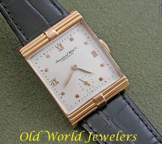 IWC VINTAGE 18K ROSE GOLD RECTANGULAR