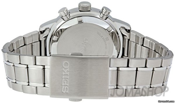 replica Seiko Silver-tone Dial Black Chronograph Mens Watch SSB003 WATCHES 1 