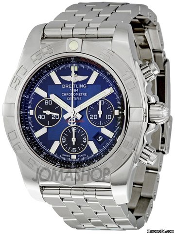 Breitling Chronomat B01 Blue Dial Automatic Chronograph Mens Watch AB011011-C789SS