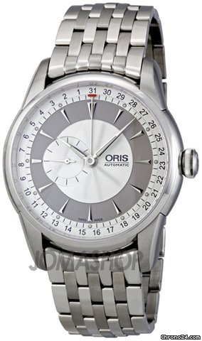 Oris Mens Artelier Silver Dial Stainless Steel Bracelet Automatic Watch 644-7597-4051MB