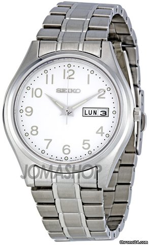 Seiko White Dial Stainless Steel Quartz Mens Watch SGGA69