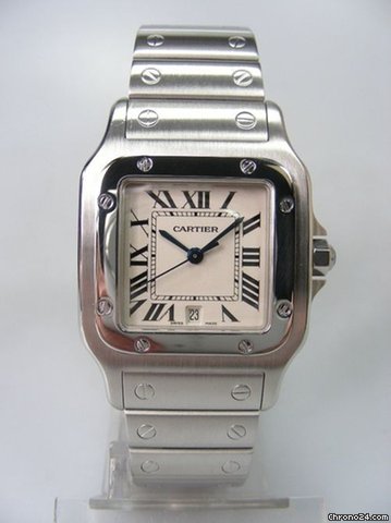Cartier Santos Galbee grande taille full steel