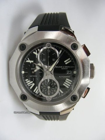 Baume & Mercier Riviera-XXL-chronographe-automatique-caoutchouc-prix neuf 3350 euros.