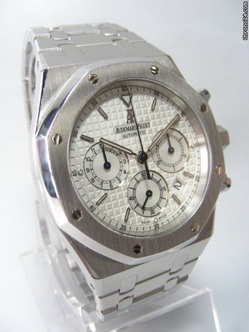 replica Audemars Piguet Royal Oak Chronograph "Kasparov" full steel white dial WATCHES 1 