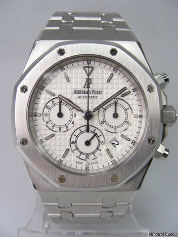 Audemars Piguet Royal Oak Chronograph "Kasparov" full steel white dial