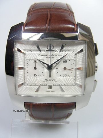 Baume & Mercier Hampton Spirit-grande taille-chronographe automatique fonction Fly Back-acier-prix neuf: 4200 eurosTTC -modEle d'exposition "comme neuf" livre avec bo?te d'origine et garantie internationale 18 mois.