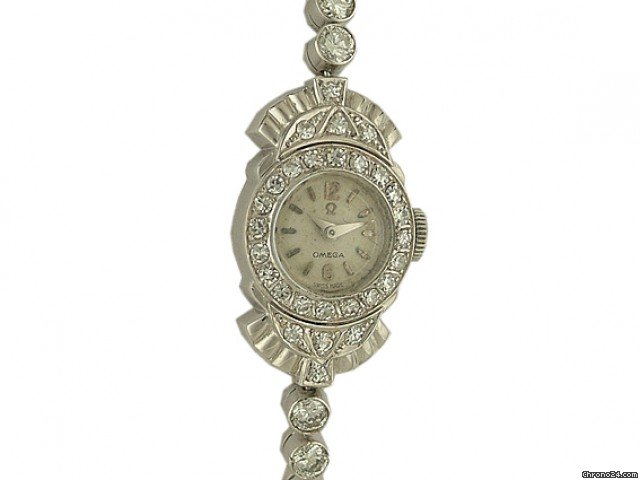 Omega Vintage 950 Platin Handaufzug Diamond 4ct Vintage