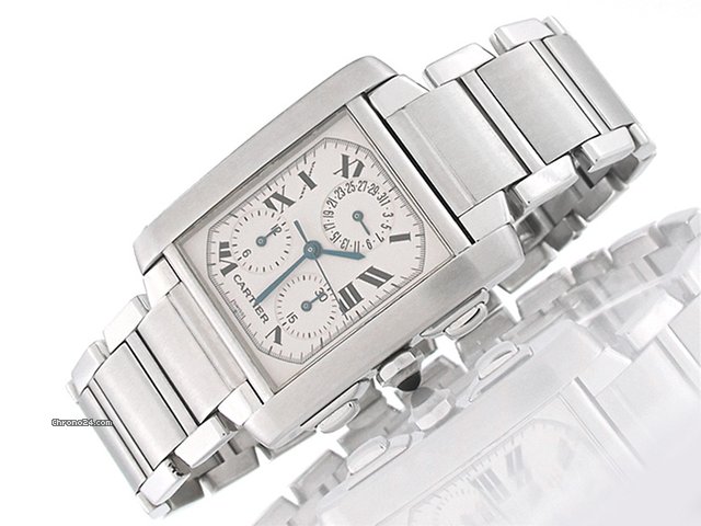 Cartier Herren "TANK FRANCAISE" Edelstahl Quarz