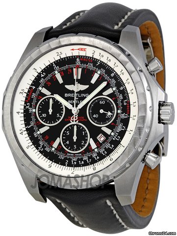 Breitling Bentley Motors T Chronograph Black Leather Strap Mens Watch A2536313-B954BKCD