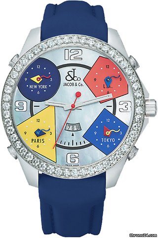 Jacob & Co. Five Time Zone - 47mm, 3.25ct Bezel