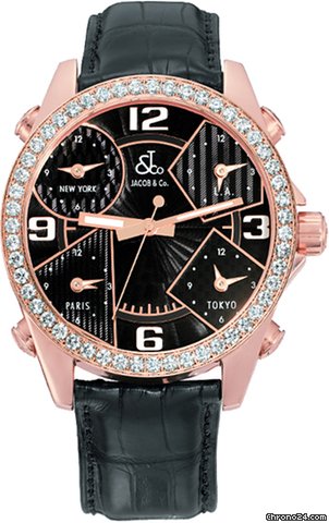 Jacob & Co. Five Time Zone - 40mm, 2ct Bezel