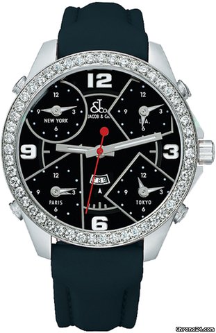 Jacob & Co. Five Time Zone - 47mm, 3.25ct Bezel