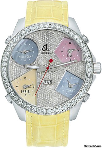 Jacob & Co. Five Time Zone - 47mm, 3.25ct Bezel