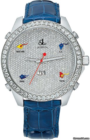 Jacob & Co. Five Time Zone - 47mm, 3.25ct Bezel