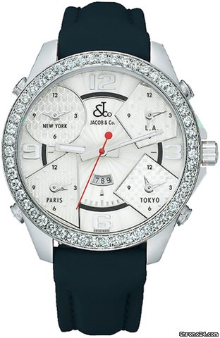 Jacob & Co. Five Time Zone - 47mm, 3.25ct Bezel