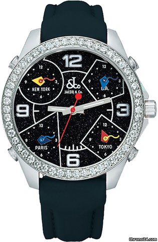 Jacob & Co. Five Time Zone - 40mm, 2ct Bezel