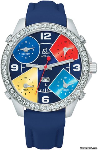 Jacob & Co. Five Time Zone - 47mm, 3.25ct Bezel
