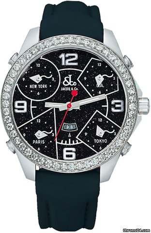 Jacob & Co. Five Time Zone - 47mm, 3.25ct Bezel
