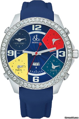Jacob & Co. Five Time Zone - 47mm, 3.25ct Bezel