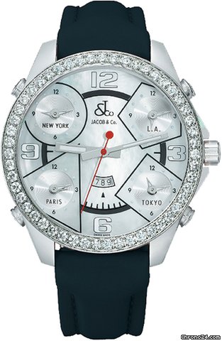Jacob & Co. Five Time Zone - 47mm, 3.25ct Bezel
