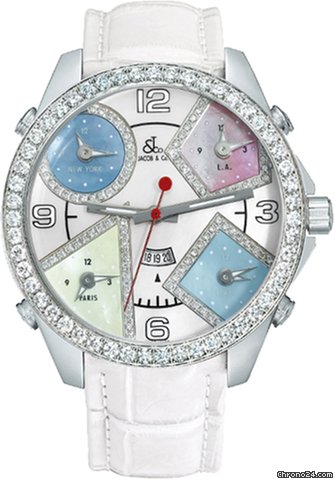 Jacob & Co. Five Time Zone - 47mm, 3.25ct Bezel