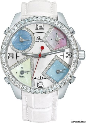 Jacob & Co. Five Time Zone - 40mm, 2ct Bezel