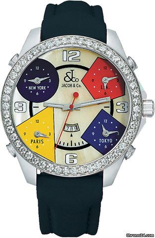 Jacob & Co. Five Time Zone - 47mm, 3.25ct Bezel