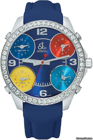 Jacob & Co. Five Time Zone - 40mm, 2ct Bezel