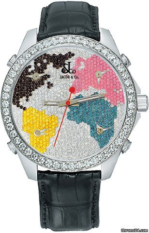 Jacob & Co. Five Time Zone - 40mm, 2ct Bezel