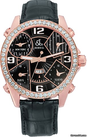 Jacob & Co. Five Time Zone - 47mm, 3.25ct Bezel