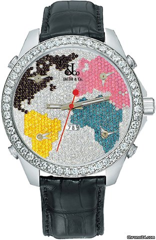 Jacob & Co. Five Time Zone - 47mm, 3.25ct Bezel