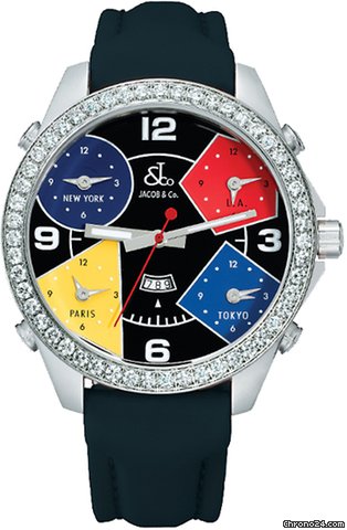 Jacob & Co. Five Time Zone - 47mm, 3.25ct Bezel