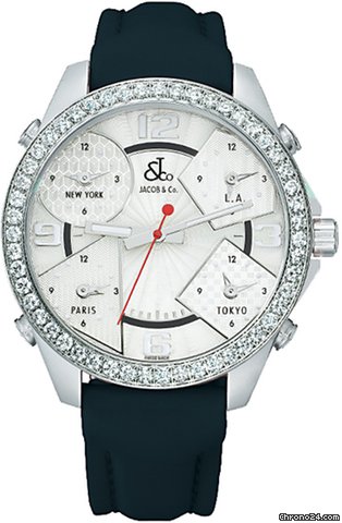 Jacob & Co. Five Time Zone - 40mm, 2ct Bezel