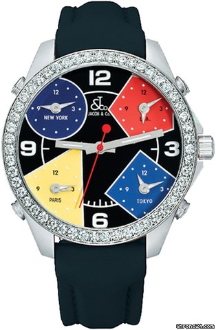 Jacob & Co. Five Time Zone - 40mm, 2ct Bezel