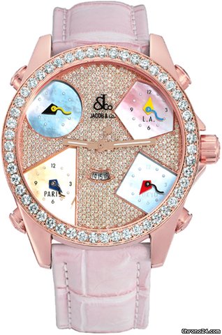Jacob & Co. Five Time Zone - 47mm, 3.25ct Bezel