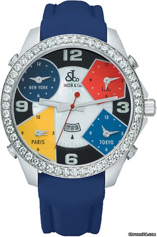 Jacob & Co. Five Time Zone - 47mm, 3.25ct Bezel