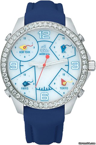 Jacob & Co. Five Time Zone - 40mm, 2ct Bezel