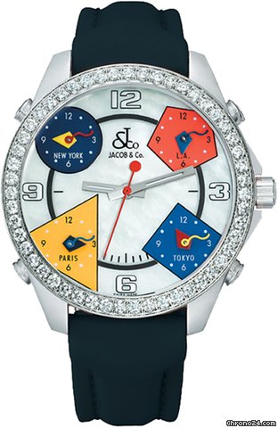 Jacob & Co. Five Time Zone - 40mm, 2ct Bezel