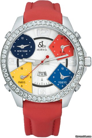 Jacob & Co. Five Time Zone - 47mm, 3.25ct Bezel