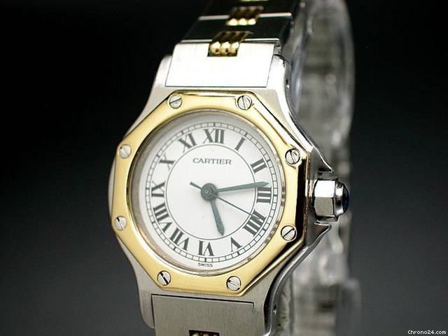 replica Cartier "Santos Automatique" Edelstahl/Gelbgold WATCHES 1 