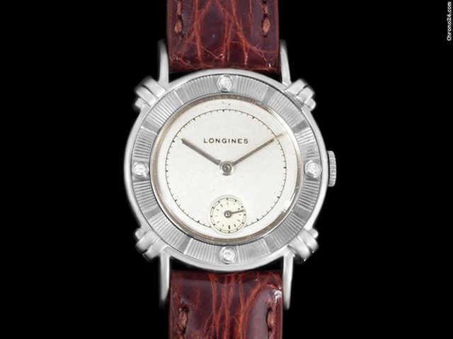 Longines 1949 Vintage LONGINES Mens Watch - 14K WHITE GOLD & DIAMONDS