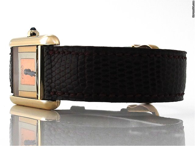 replica Cartier 366001 Damen "TANK" 925/- Silber vergoldet Quarz WATCHES 1 