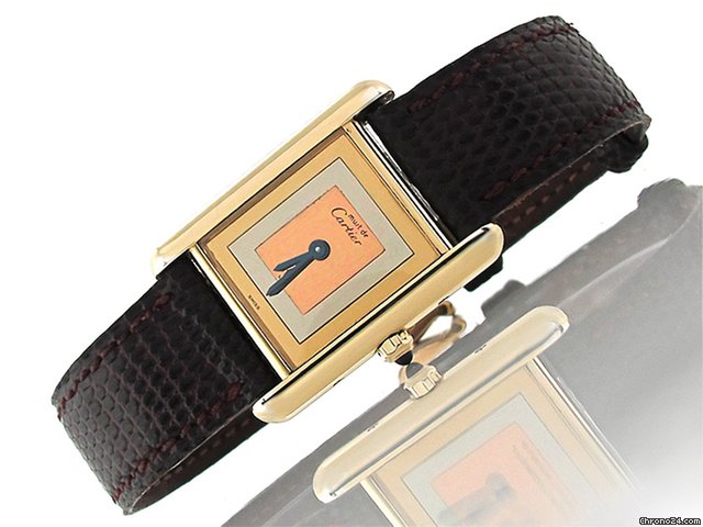 Cartier 366001 Damen "TANK" 925/- Silber vergoldet Quarz