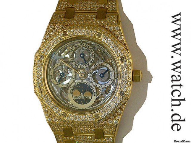 Audemars Piguet Royal Oak Quantieme Perpetual Skelett Ewiger Kalender Diamond 7,40ct 40mm wie Neu