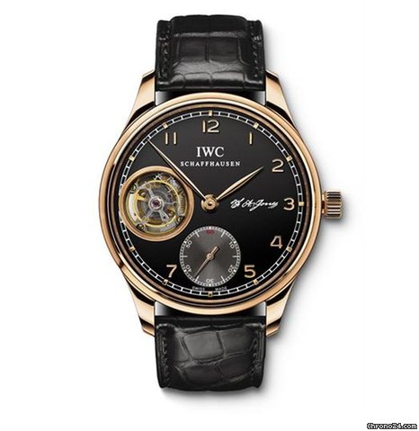 IWC Portuguese Tourbillion F.A. Jones Hand Wound Rose Gold Black Dial