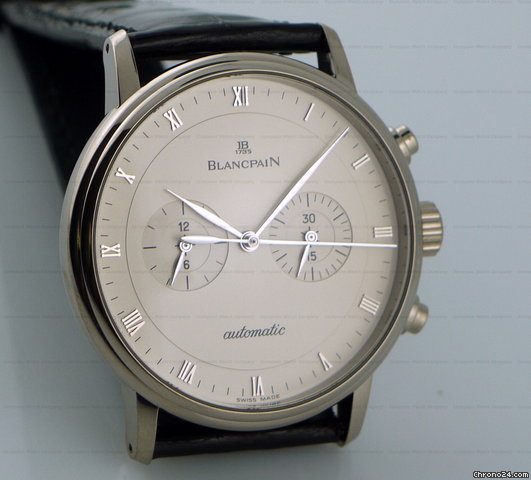 replica Blancpain Villeret Chronograph 18K White Gold 40MM Automatic WATCHES 1 