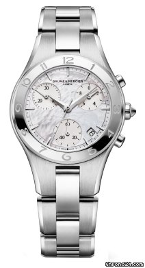 Baume & Mercier and  Linea Chronograph Mother of Pearl Diamond Ladies Watch MOA10012
